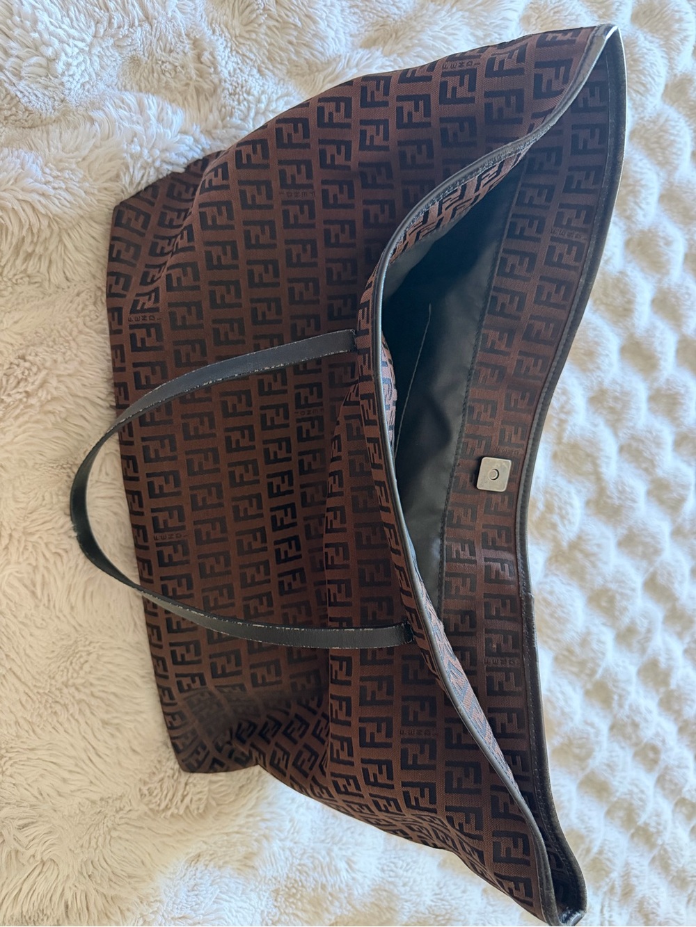 Fendi Zucca FF Monogram Brown Large Tote Bag Shopper